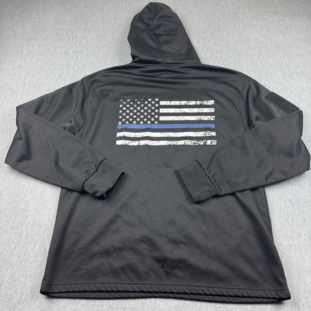 Rothco Hoodie Mens Large‎ Black Concealed Carry Thin Blue Line US Flag Pullover